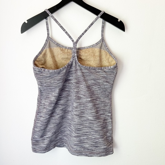 Lululemon Power Y Tank Heathered Grey Yoga - Size 6 - Picture 2 of 8